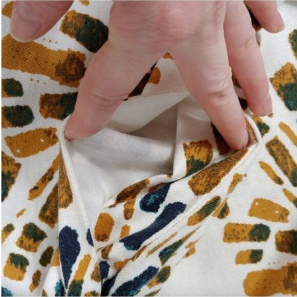 Free People Over And Under Wide Leg Pants XS Linen Blend Geometric Boho NWTf - Picture 8 of 14